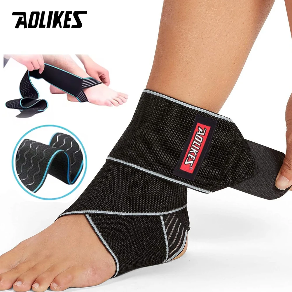 AOLIKES 1 PCS Elastic Silicone Ankle Support Brace Strap Basketball Football Ankle Brace Wraps, Adjustable Ankle Stabilizer