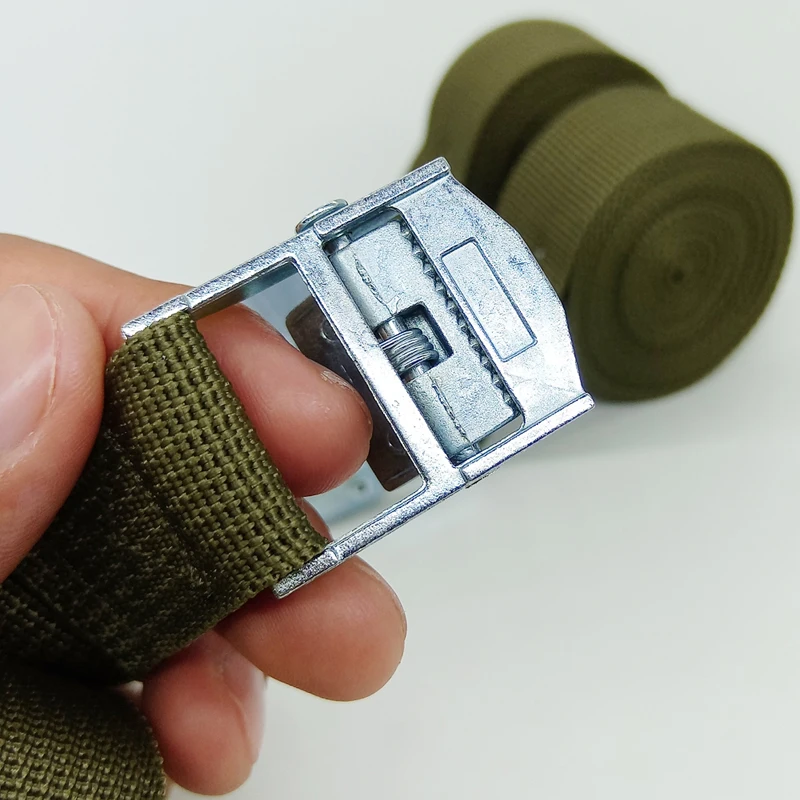 5 Stück grüne 2-Meter-Frachtgurte mit Schnalle, Spanngürtel für Motorrad, Auto, Fahrrad, Abschleppseil, Ratschenbefestigungsgurte für Gepäcktasche – Detail 3