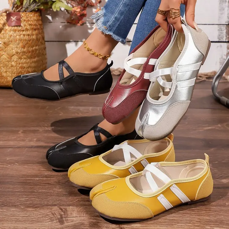 New Brand Women Flats Soft Ballet Shoes Slip On Loafers Soft Moccasins Tabi Ninja Casual Shoes Mujer Ladies Shoes Bow Knot Mujer