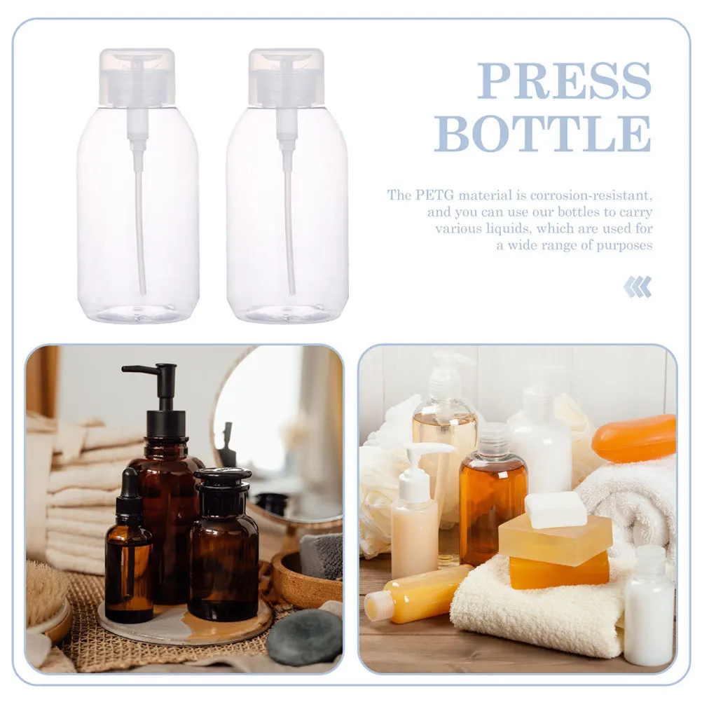 

6Pcs Press Bottle 200Ml Empty Dispenser for Makeup Remover Nail Polish Cleaner Leakproof Travel Container Sturdy Lightweight
