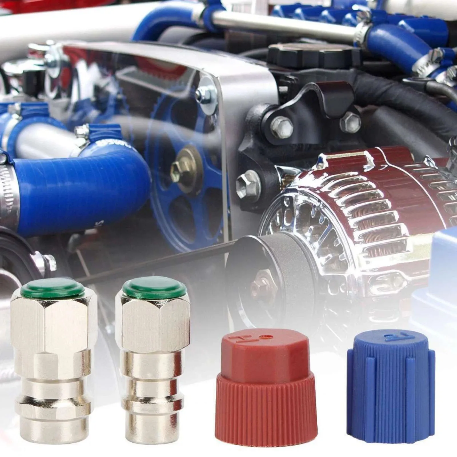 R12 to R134a Conversion Adapter Kit, High/Low Side AC Fitting Port Retrofit 1/4