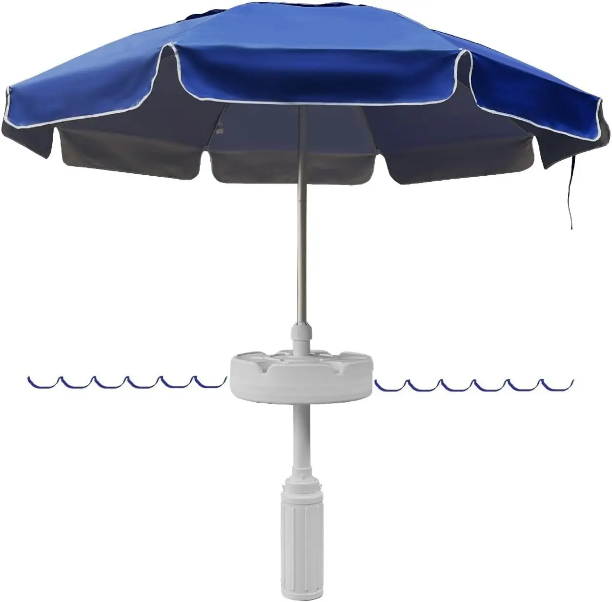

Floating pool umbrellas provide the perfect shade for lakes, rivers, beaches, or swimming pools with 6 cup holders