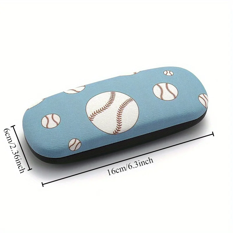 1pc Glasses Case Basketball Football Baseball Pattern Glasses Case Compression Sunglasses Storage Box, Reading Glasses Box
