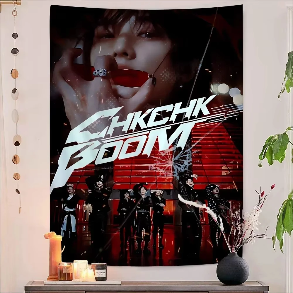 Stray Kids Kpop Hängender böhmischer Wandteppich Böhmische Wandteppiche Mandala Kawaii Raumdekoration