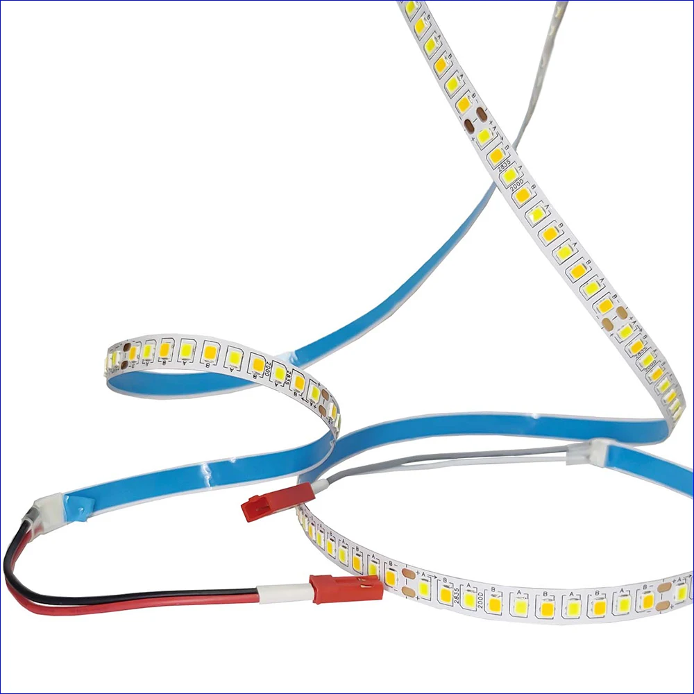 2/3/4meters 2835 200D Dual Colors Conatant Current LED strip for repairing chandeliers, 3000K+6500K LED ribbon 20WX2/meter