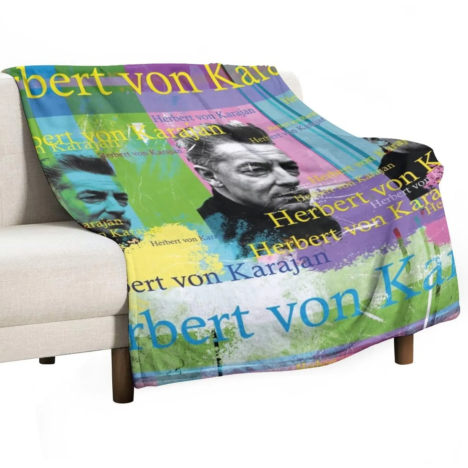 Herbert von Karajan Portrait Throw Blanket Thin Tourist Hair Blankets