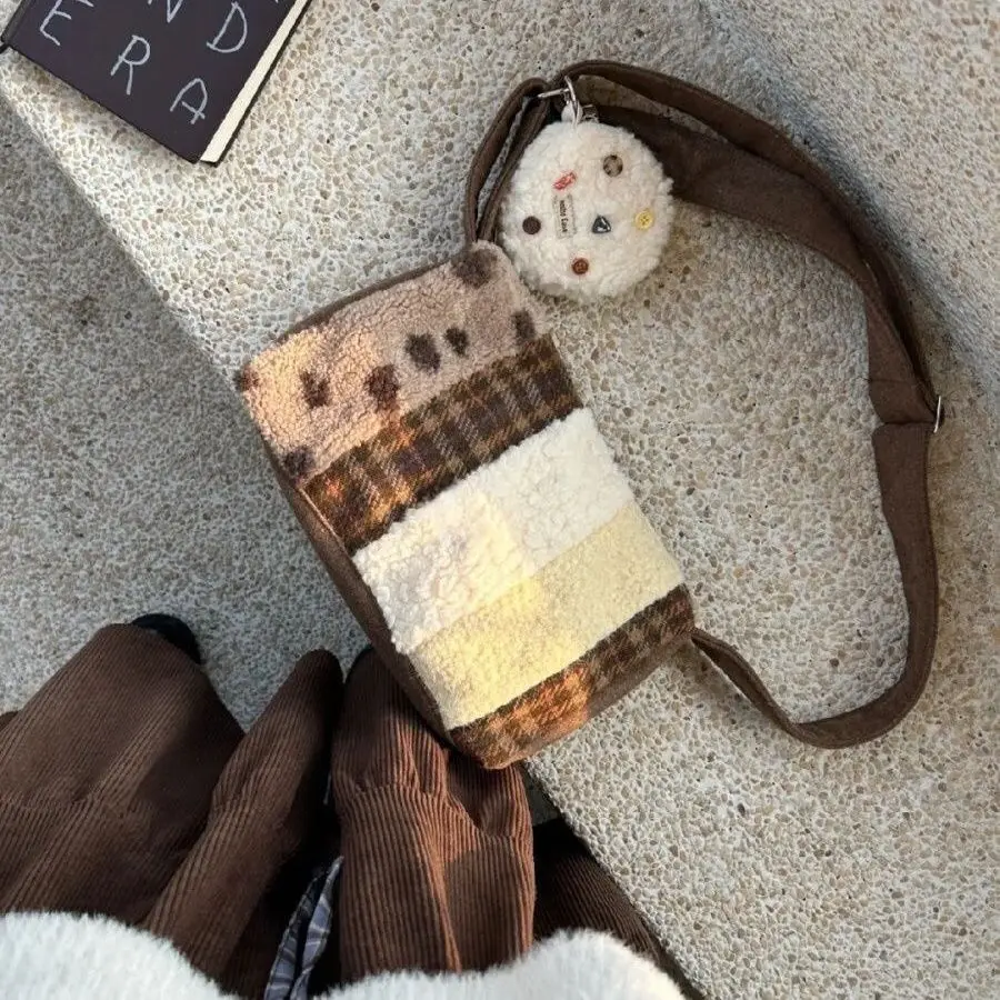 

Милая японская ретро плюшевая сумка для торта, большая вместительная сумка для хранения, сумка через плечо, сумки на плечо, женская сумка