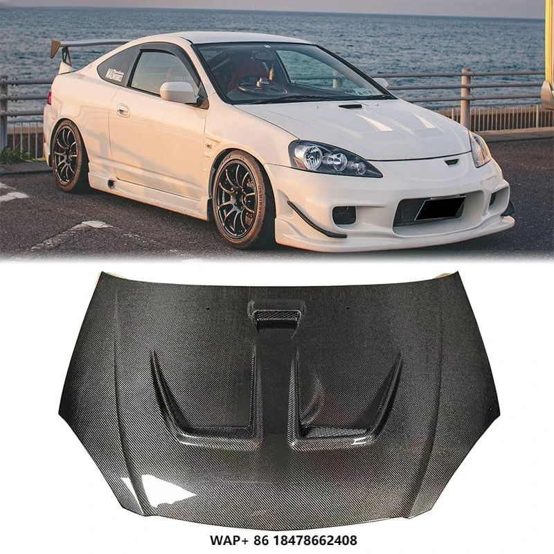 

For 2001-2006 Honda Integra Type-R DC5 Engine Hood Acura Type S RSX Mugen Style Functional Carbon Fiber Hood with Air Vents