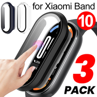 Tempered Glass+PC Case For Xiaomi Mi Band 10 Cover Shockproof Shell Full Hard Screen Protector for Xiaomi Band 10 Accessories