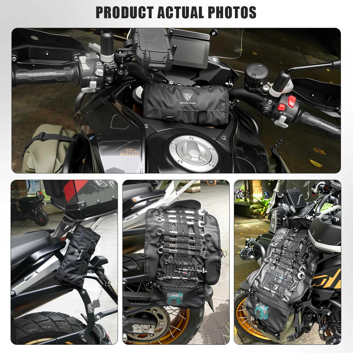 SOYAVISION دراجة نارية أداة حقيبة المحمولة موتور أدوات موتوكروس أداة حقيبة التخزين الحقيبة في الهواء الطلق إصلاح العمل أداة لفة حزمة #3