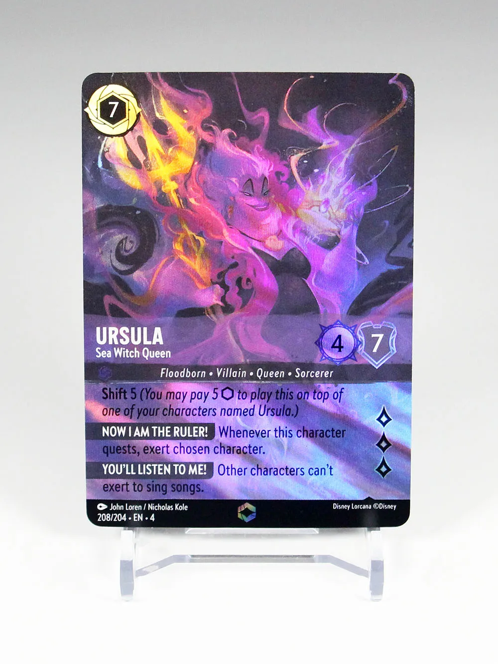 Lorcana Proxy English Chapter 4 Foil High Quality ursula anna diablo jasmine goofy sisu mouse ariel cinderella TCG Game Cards