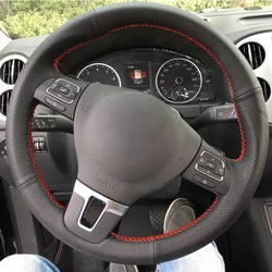 Car Steering Wheel Cover Braiding Artificial Leather For Volkswagen Golf Tiguan Passat B7 CC Touran Jetta Mk6 Magotan Sagitar