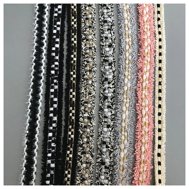 Tassel Lace Trim 5 yard Fringe Trims Black Ivory Gold Gray Orange Ribbon Tapes Clothing DIY Sewing Material M1F1