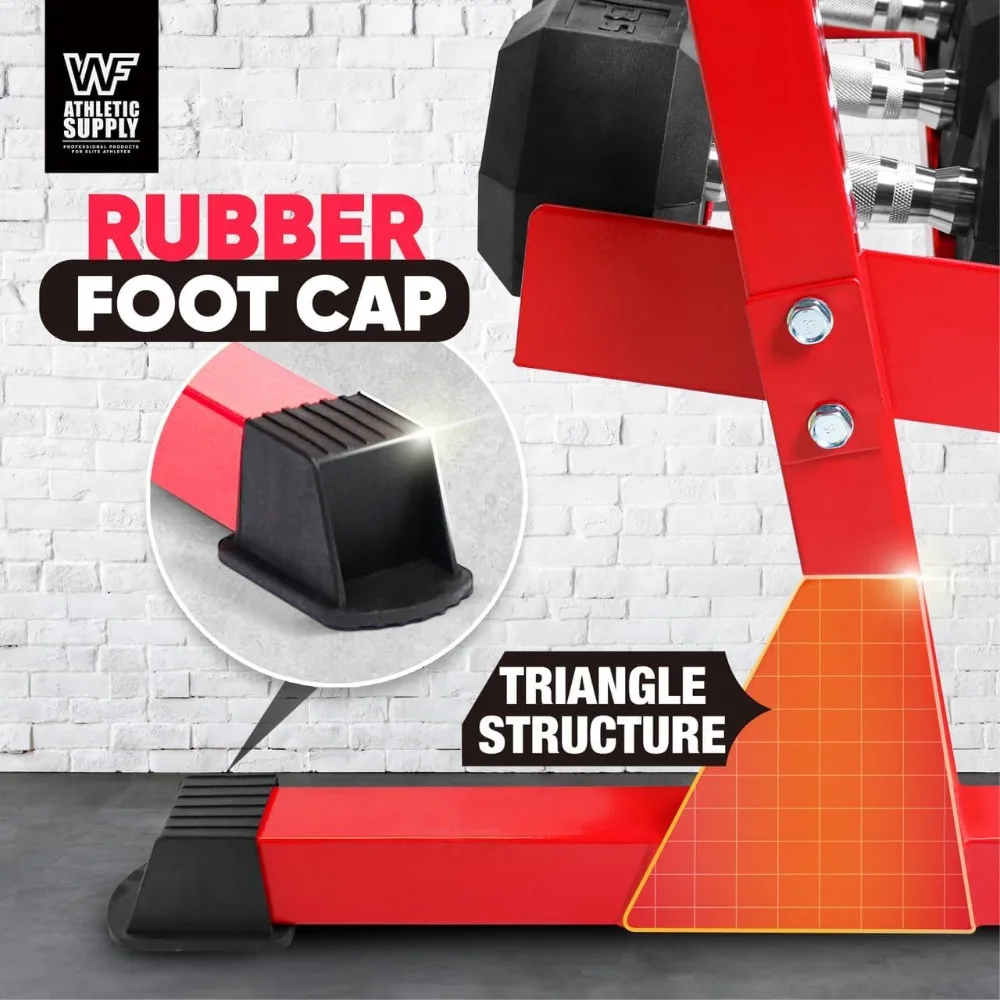 Rak Dumbbell Heavy-Duty Athletic Supply, Rak Beban untuk Gym Rumahan, Penyangga Beban, Tersedia Ukuran untuk Penyimpanan 5-50LB