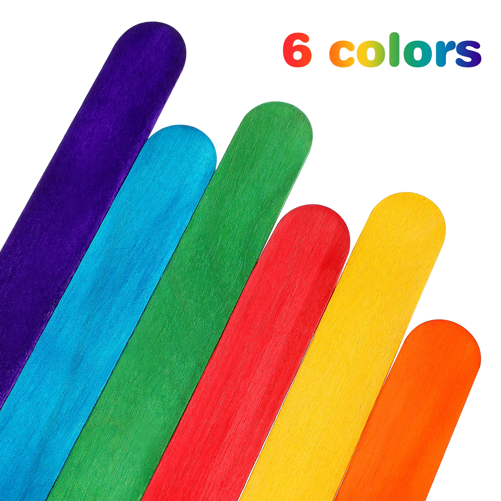 200pcs Colorful Ice Cream Sticks Colored Popsicle Craft Wood Diy Bulk Kids Classroom Party Camp Projects Decoration