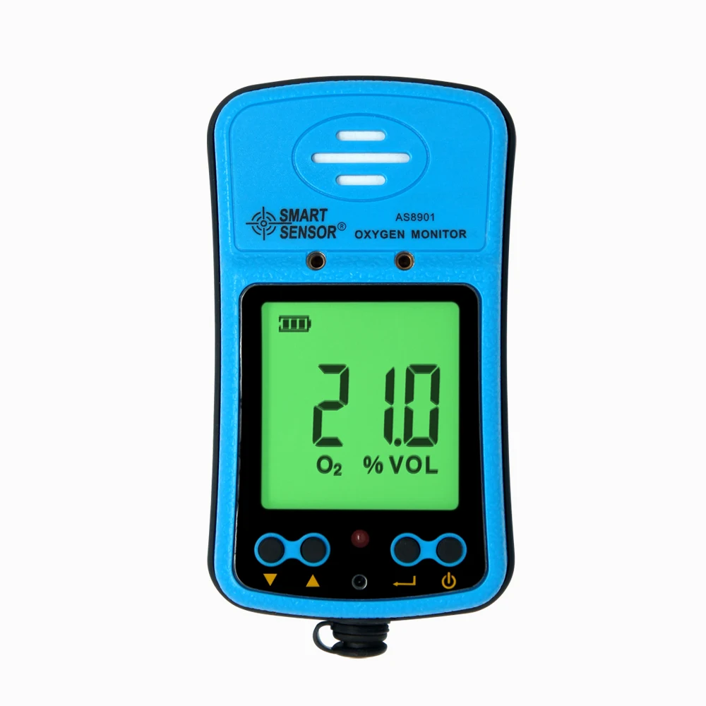 AS8901 Portable Oxygen Measuring Instrument Oxygen Detector O2 Tester Concentration Detector LCD Display Gas Analyzer Alarm