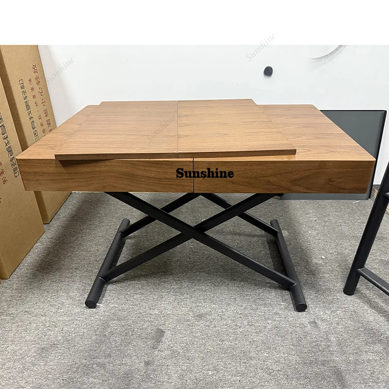 Multifunctional Adjustable Coffee Dining Table Dual-use Extendable Foldable Stone Living Room Home Small Apartment High-end Feel