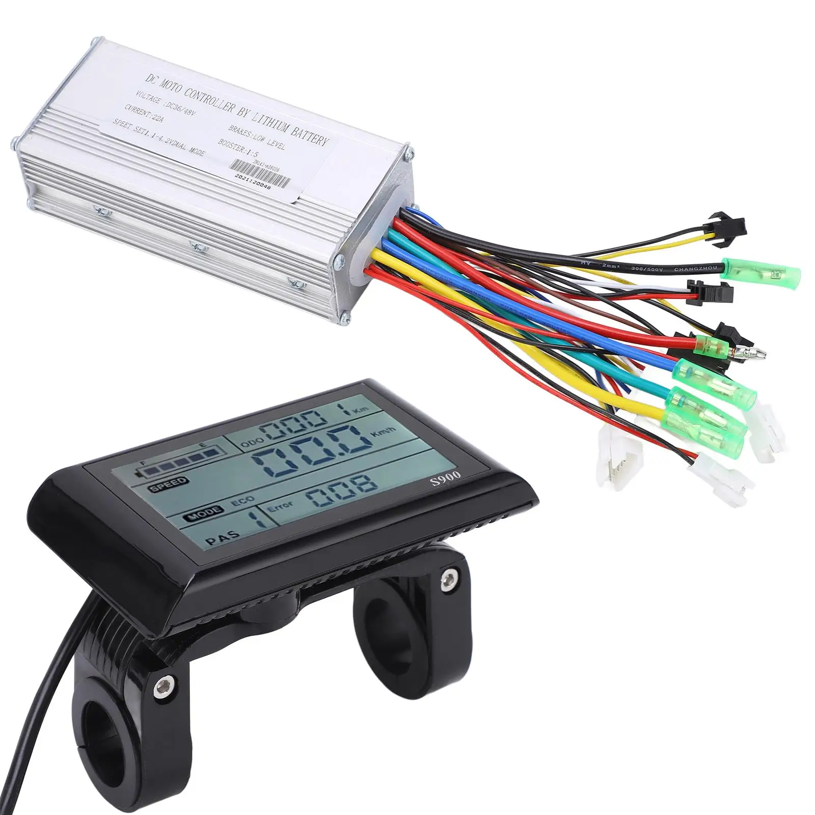 36V 48V E bike Controller w/ LCD S900 Display Meter for 500W 750W Motor