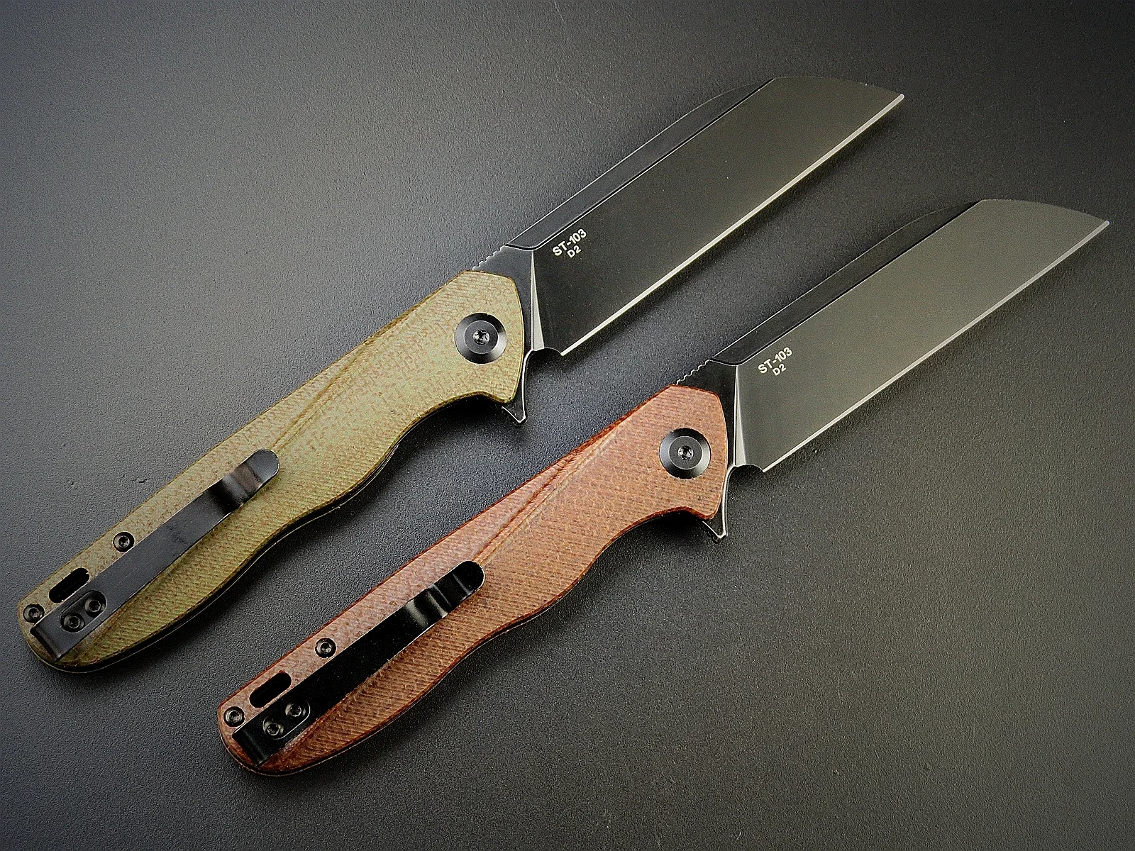 Sitivien ST103 Folding Knife D2 Steel Blade G10/Micarta Handle EDC Pocket Knifes for Working Camping Hiking Survival Fishing