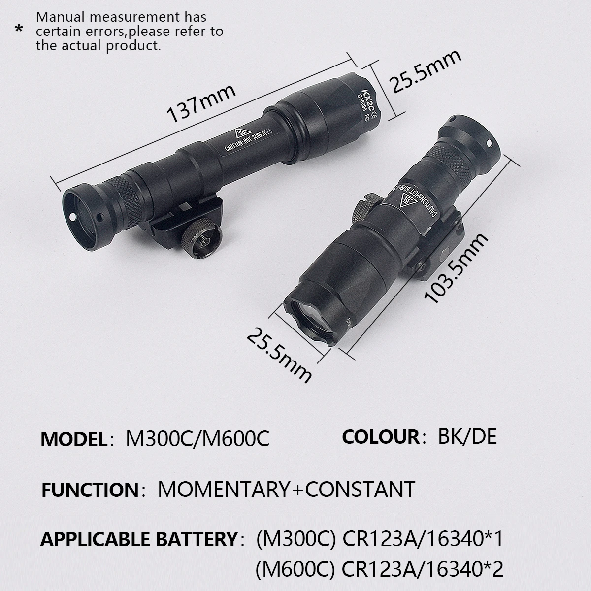 كشاف تكتيكي M600 m300c ، 400lm ، 600lm ، ضوء LED أبيض ، مناسب لسلاح الصيد بالسكك الحديدية 20 ، ملحقات الادسنس