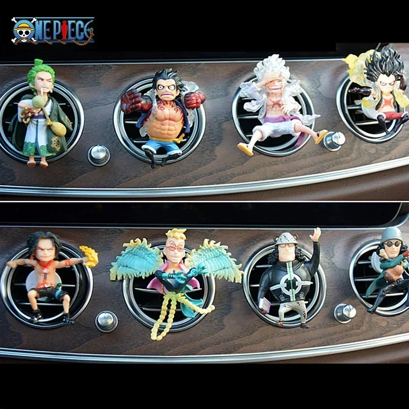 Anime One Piece Luffy Sun God Car Air Outlet Fragrance Decoration Nica Luffy Zoro Nami Action Figure Model Car Ornamen Kids Gift