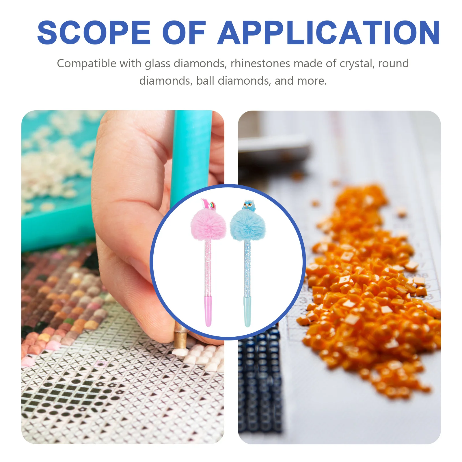 

2Pcs Diamond Drawing Pen Rhinestone Picking Tool DIY Art Craft Accessories Plastic Embroidery Beads Painting Diamond Art Pens