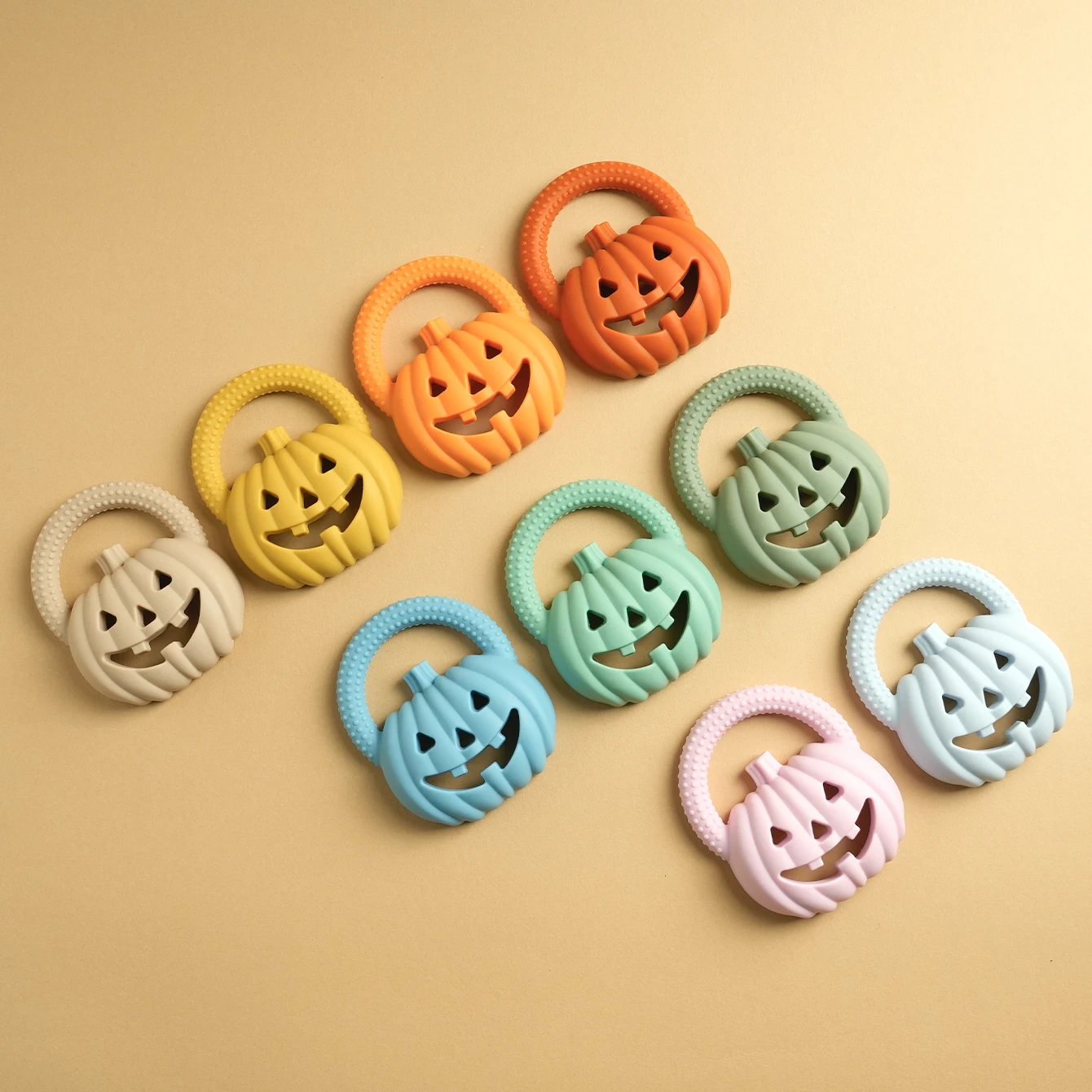 

1PCS Baby Silicone Teethers Solid Color Pumpkin Shape Baby Teething Toys Soft Baby Toys Chewing Trianing Baby Stuff