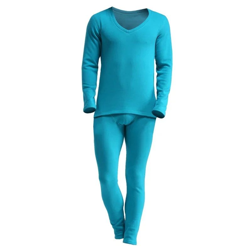 

5PCS Autumn and winter men's thickened velvet winter V-neck tight slim cotton long Johns warm underwear suit