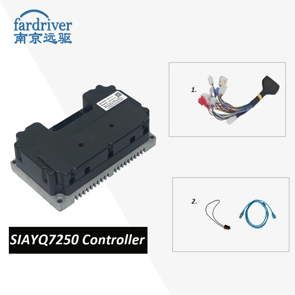 FARDRIVER SIAYQ7250 72V 50A Sine Wave Controller For 1500-2000W BLDC Electric Motorcycle Scooter Programming Controller