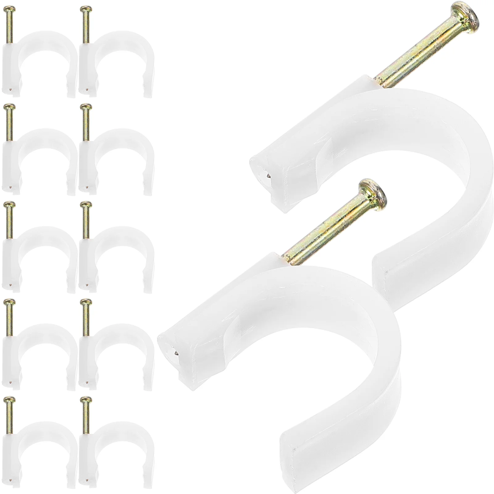 

50 Pcs Steel Nail Tube Cable Holder Coax Conduit Extension Cord Clips Clamps Ethernet