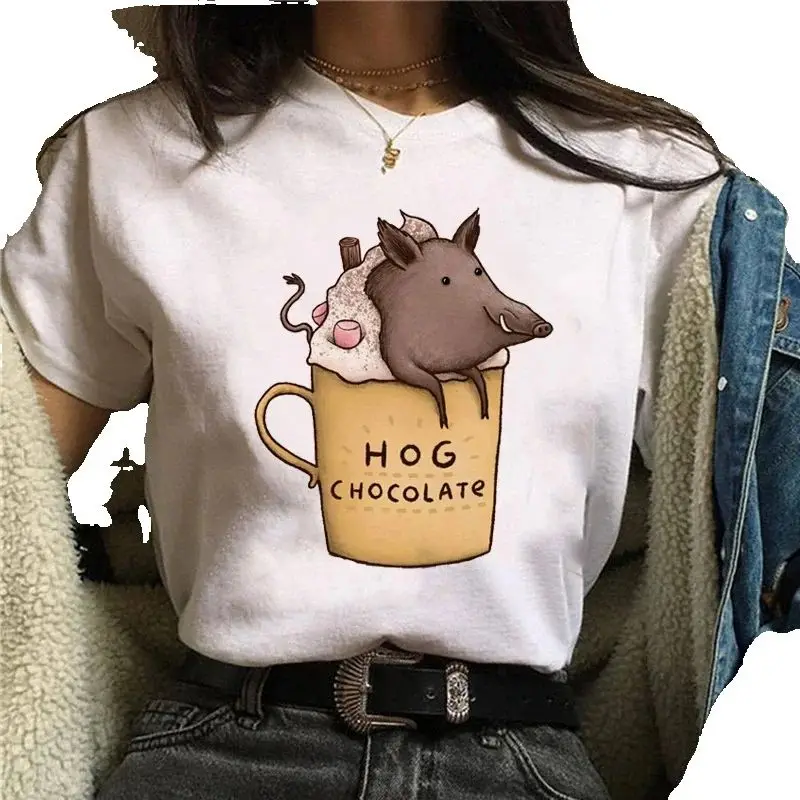 banana Cartoon Cute Hedgehog Fashion Summer Round Neck Loose Instagram Short Sleeve T-shirt Woman Summer polyester fiber fabric