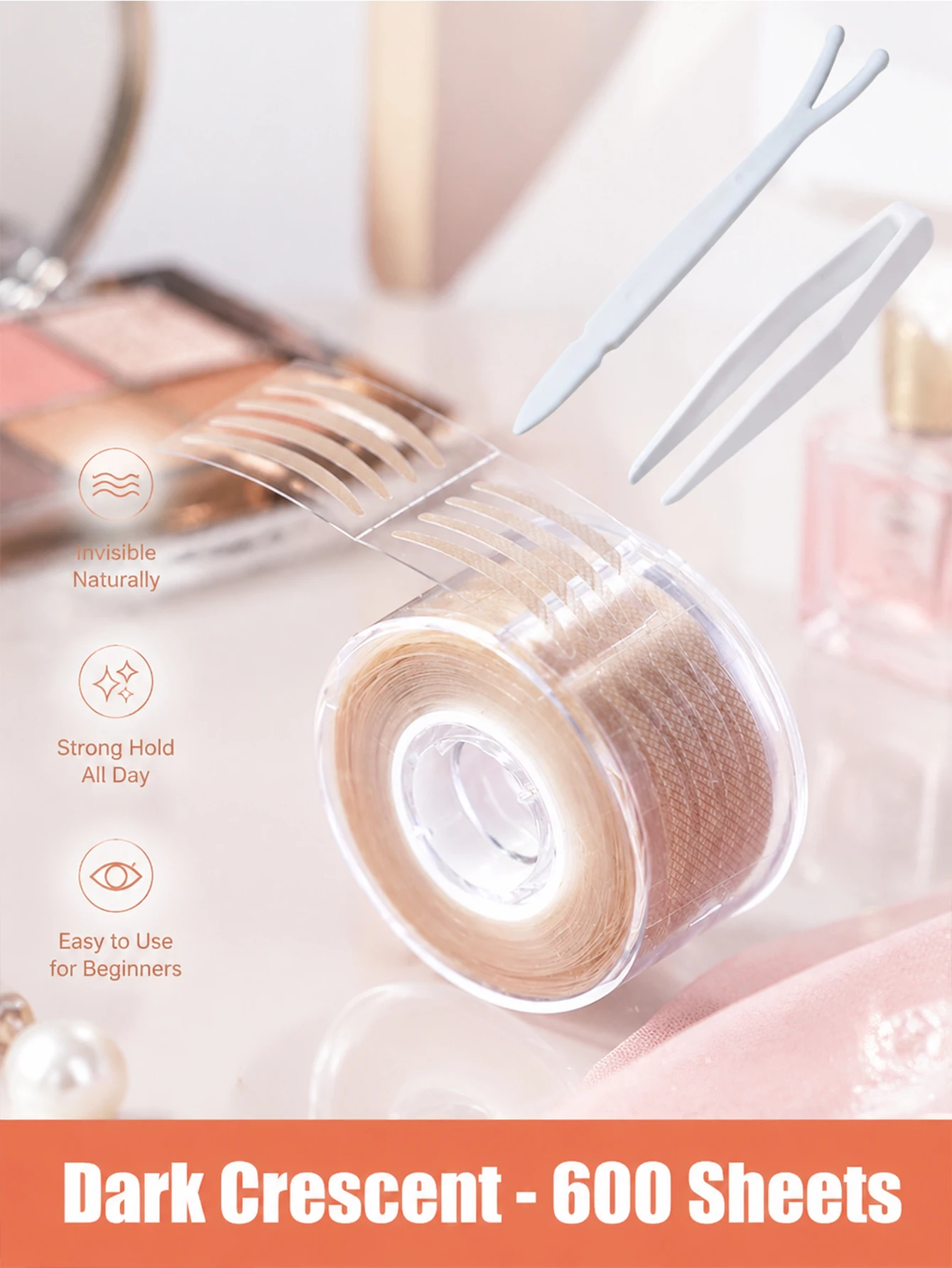 600Pcs Double Eyelid Tape Invisible Thin Roll Natural Makeup Tool Beginners with Free Applicator Professional Eye Lift Sticker view 2