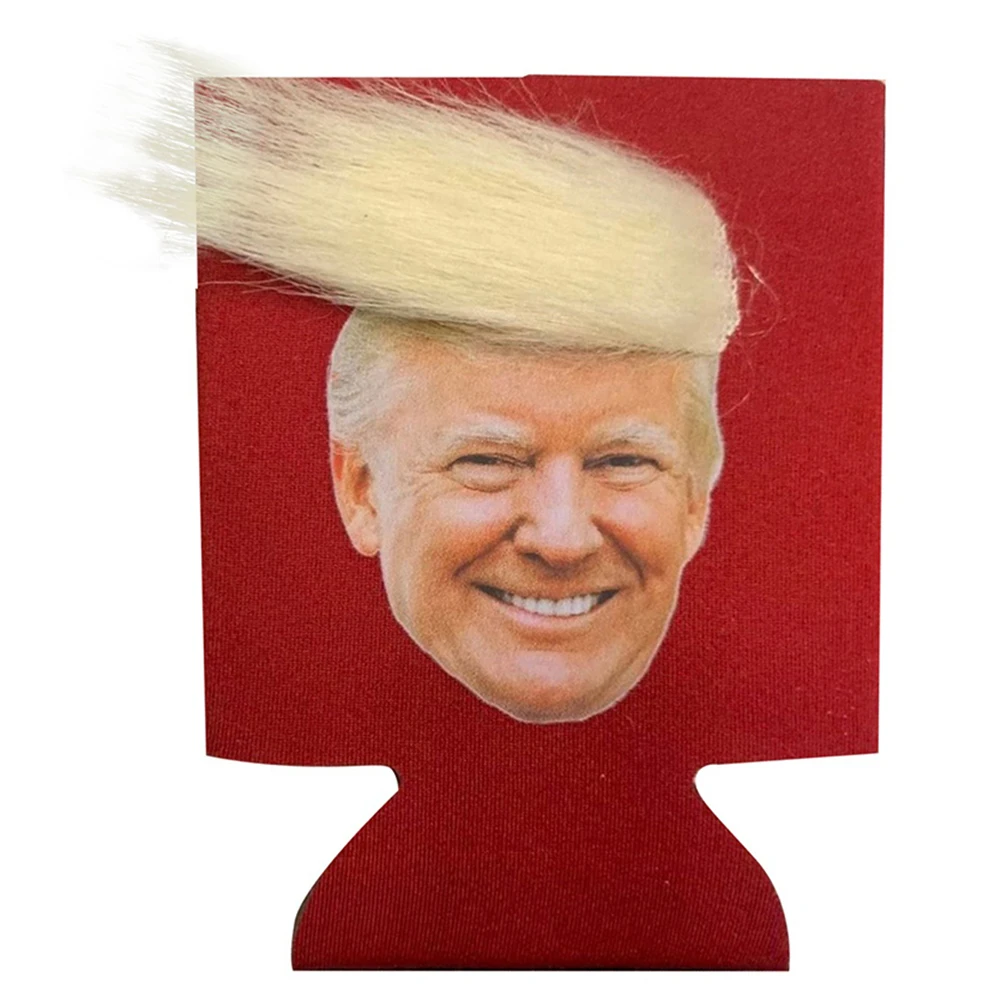 Trump Funny Hair Beer Can Cooler Donald Trump Cup Holder Drink Insulated Sleeves for Cans Bottles Pint Glasses Coffee