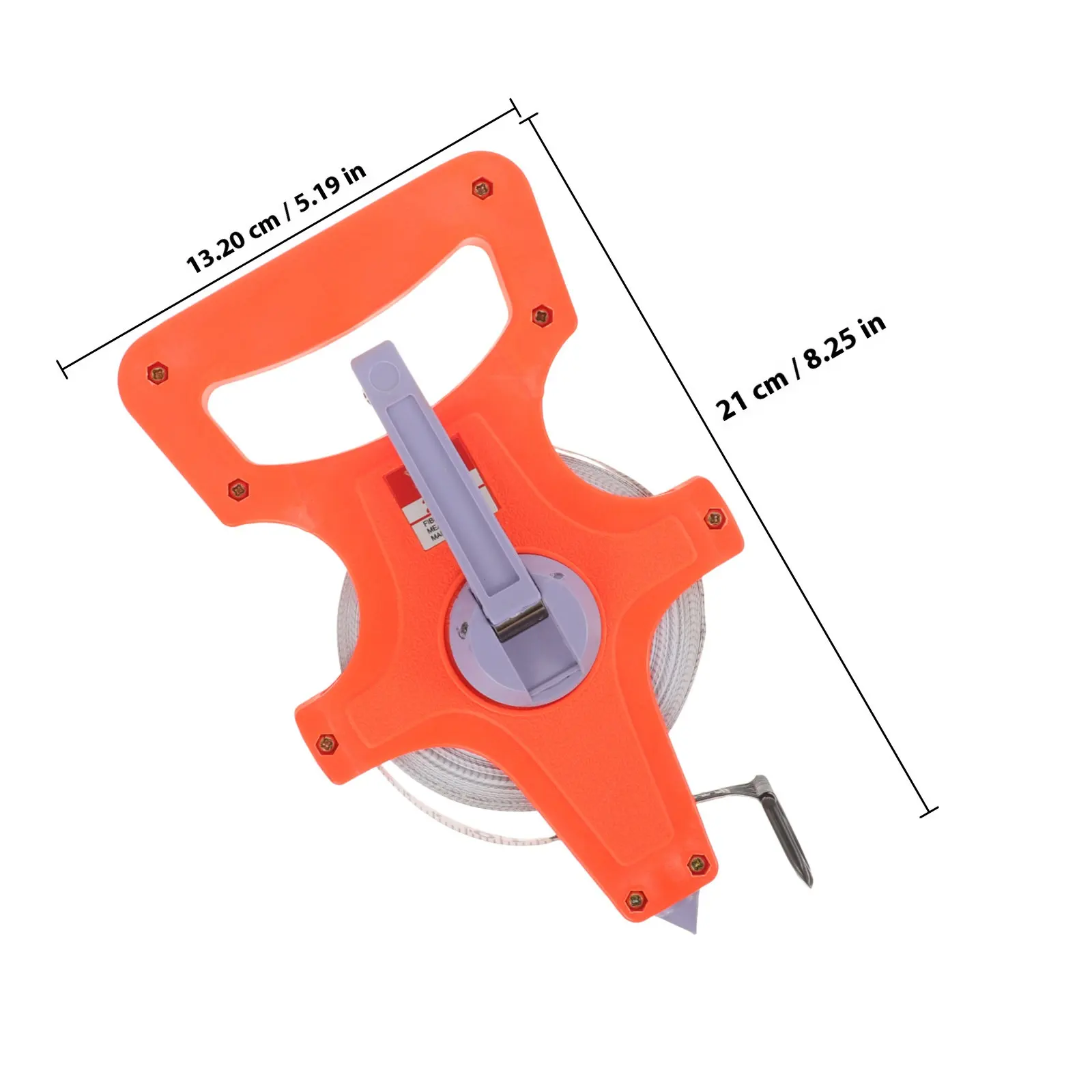 20M Open Reel Tape Measure Metric Imperial Dual Scale Stretch Resistant Plastic Frame for Sports Construction