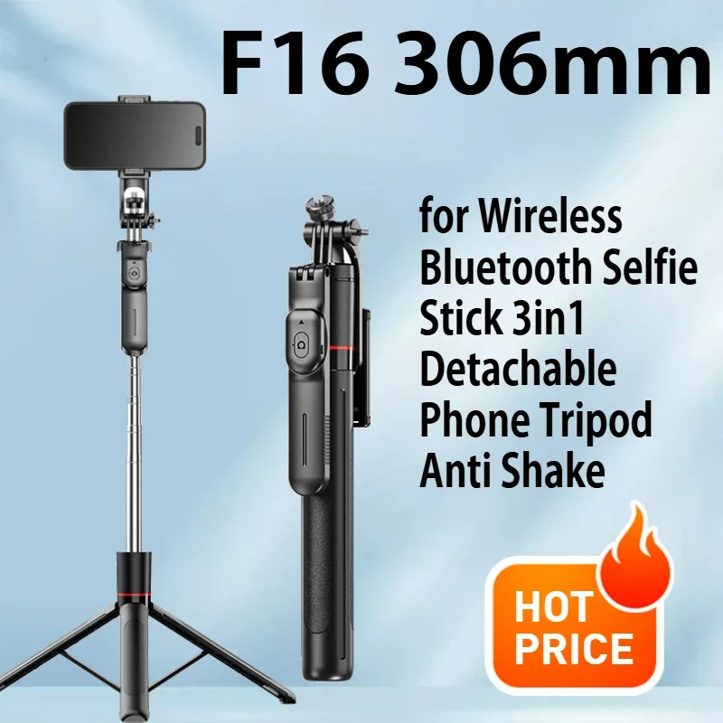 

F16 Selfie Stick Anti Shake, Expandable, Custom Logo, Bluetooth Remote Control, Live Broadcast, Selfie Stick Tripod,Phone Stand