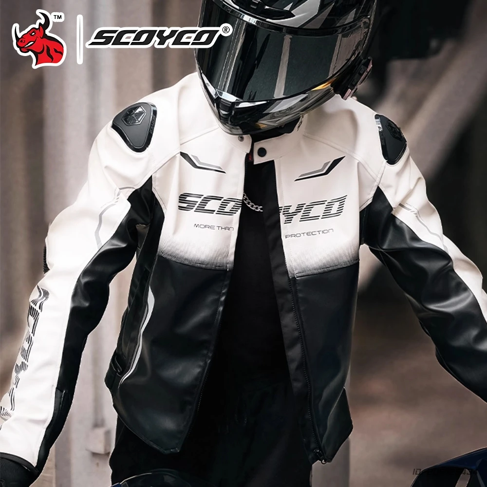 

All Seasons Motorcycle Jacket Men Leather Windproof Waterproof All Weather Riding Gear For City Commute Long Distance Travel