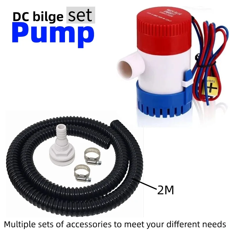 DC Bilge Pump Kit 12V 1100GHP , Submersible Water Pump for Boats Yachts, High Pressure 12V DC Pump  and accessories