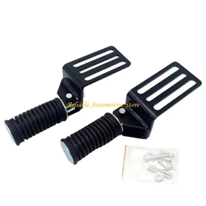 M68B Non Slip Motorcycle Footrest Collapsible Cylindrical Pedal Tool Installation Heavy Duty Iron Frame For Custom Bikes