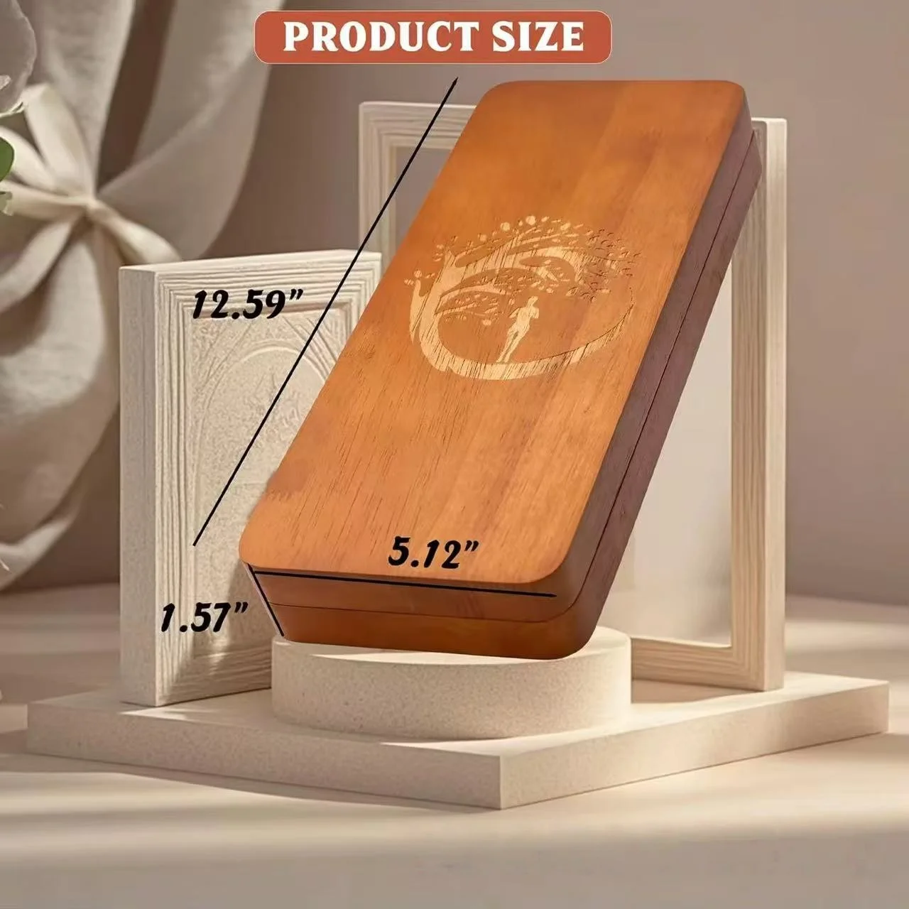 Wooden foot massager board wooden yoga board Acupuncture foot massager natural board beginner copper nail board image 4