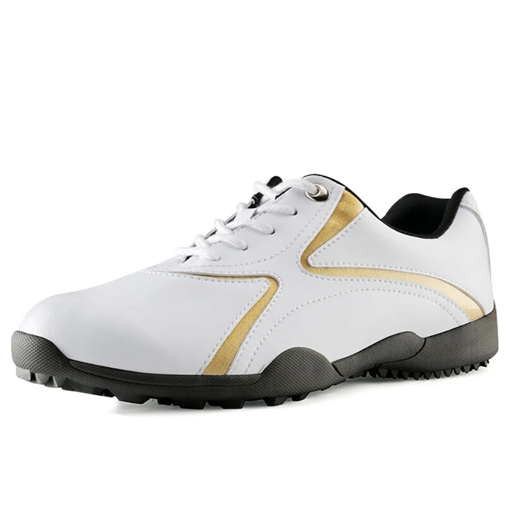 PGM Männer Golf Schuhe Wasserdicht Weich und Atmungsaktiv Universal Outdoor Camping Sport Schuhe Golden XZ016