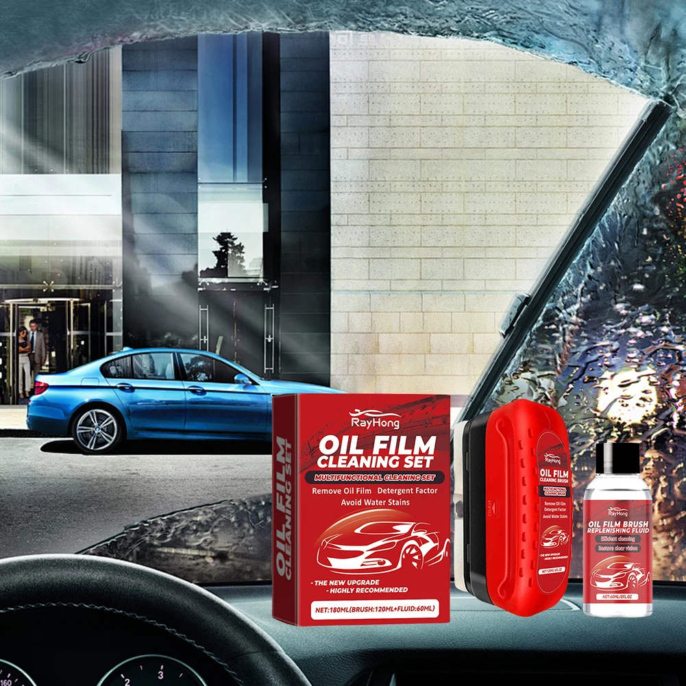 Car Glass Oil Film Remove Compound Windshield Glass Oil Film Cleaner Automotive Glass Sponge Cleaning Brush For Car Cleaning