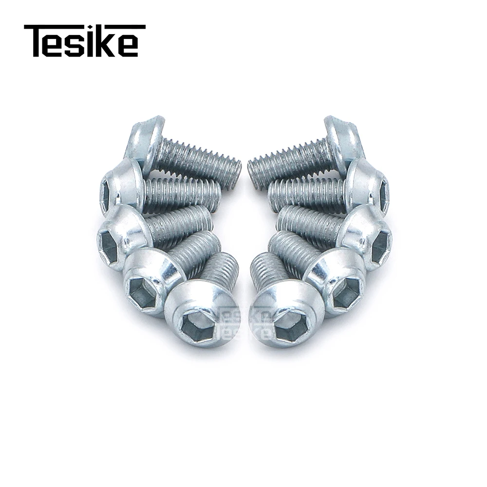 10pcs Big Flat Round Head Inner Hexagon Screw Bolt Dark Silver for Motorcycle Scooter ATV Moped Plastic Cover