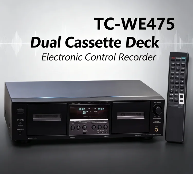 Dual Cassette Deck Stereo Tape Player Auto Reverse Dubbing Recorder Logic Control System HiFi Audio Component Retro Vintage Unit