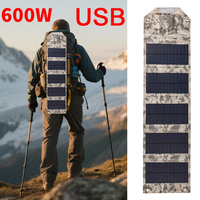 5-fold 600W Foldable solar panel portable solar panels charger USB 5V DC Full time power solar panel mobile power supply