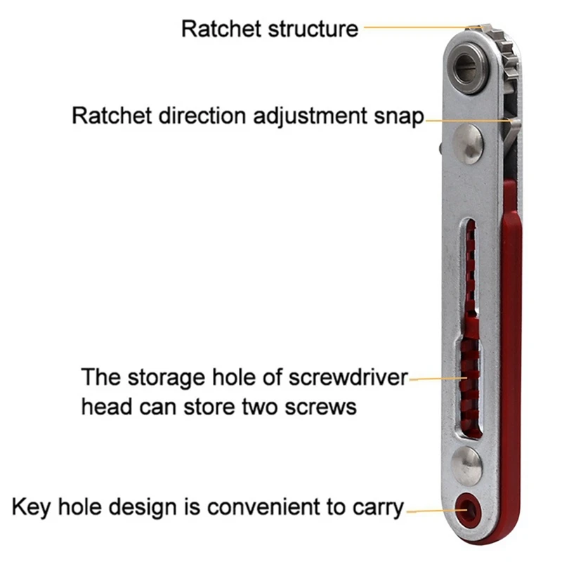 Mini Ratchet Wrench 1/4 Inch Drive Socket Hex Screwdriver Bit Dual Head Ratchet Wrench Tool With Two Bit Heads