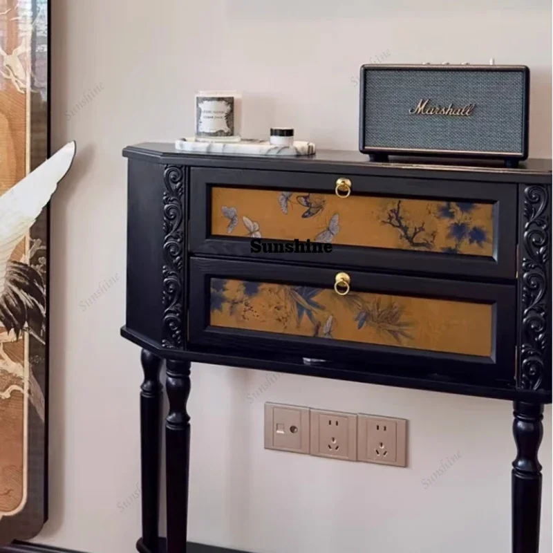 Mesas de Consola Provinciales Elegantes, Mesas de Consola Clásicas Nórdicas de Estilo Chino de Lujo, Muebles de Consola Vintage Franceses