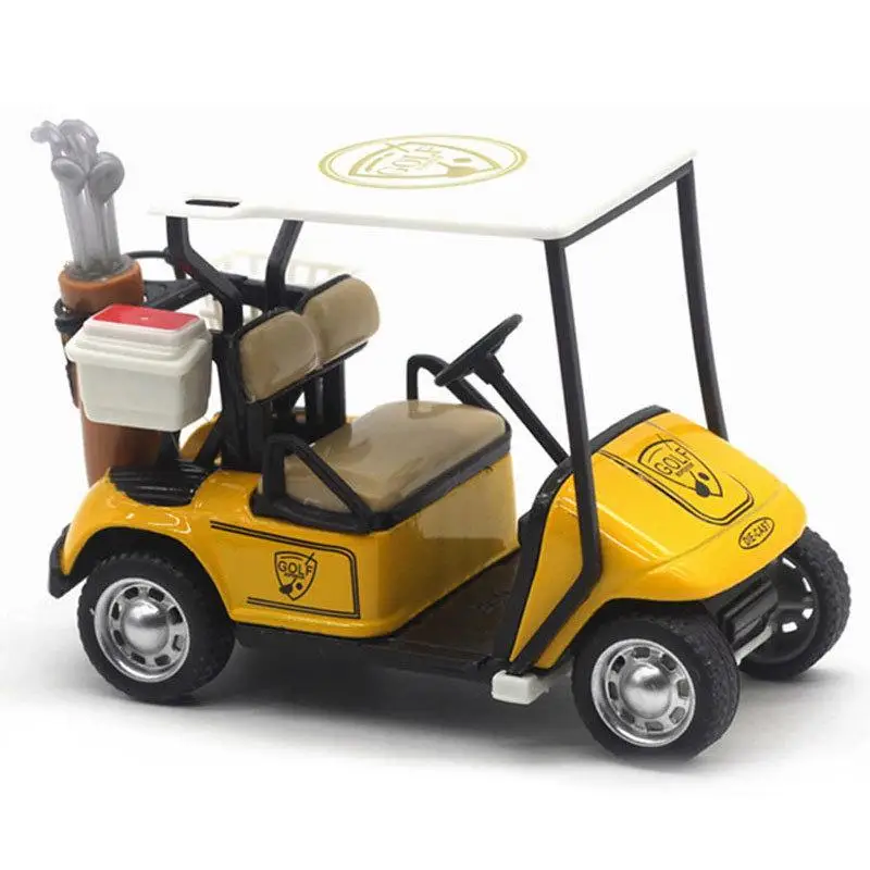 ゴルフモデルカー ミニプルバックアクション ゴルフカートモデル キッズトイ 簡単操作 ライトミュージック付き プルバックダイキャストゴルフカートトイ