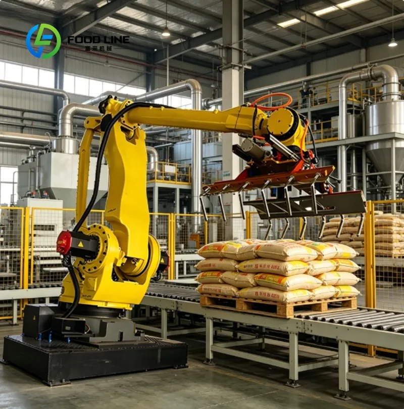Industrial Pallet Wrap Robot with Heavy Duty Base, Adjustable Wrapping Programs for Secure Packaging of Boxes, Cartons