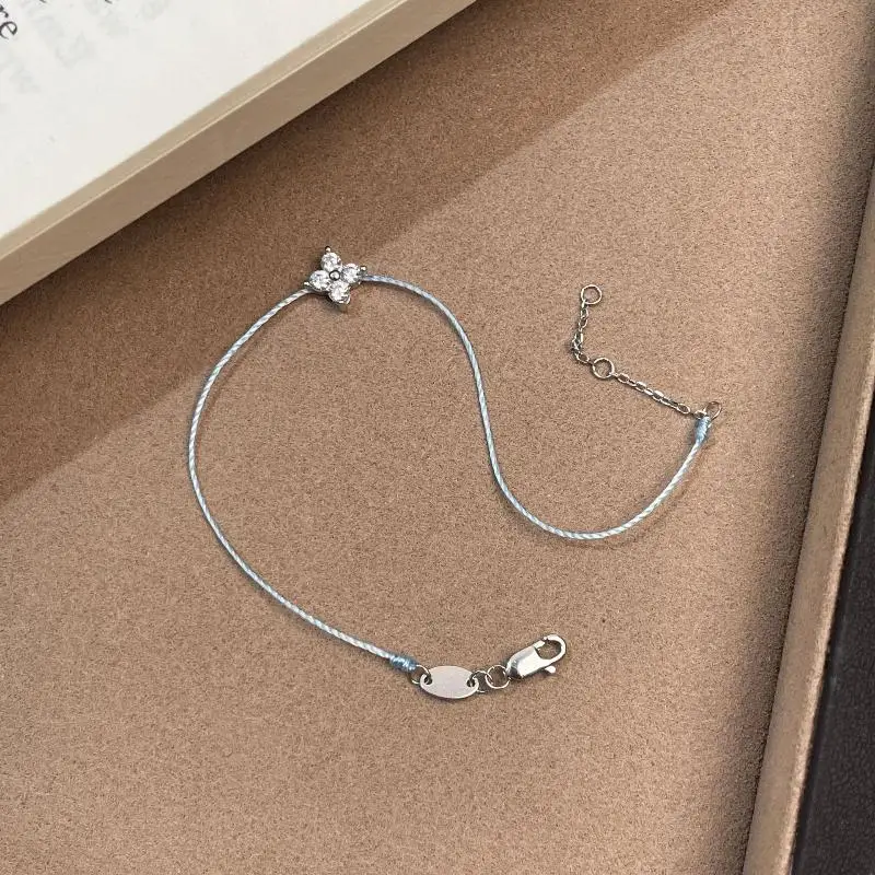 For Party Gift New Inlaid Shiny Zircon Folwer Vintage Bracelet  Girls Elegant Delicate Jewelry For Women