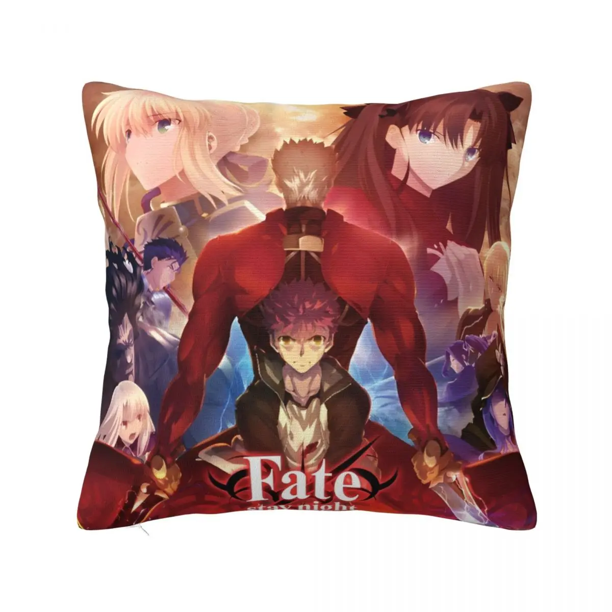 

Fate Saber Anime Pillowcase Printing Fabric Cushion Cover Decoration Stay Night Japan Game Pillow Case Cover Living Room Square